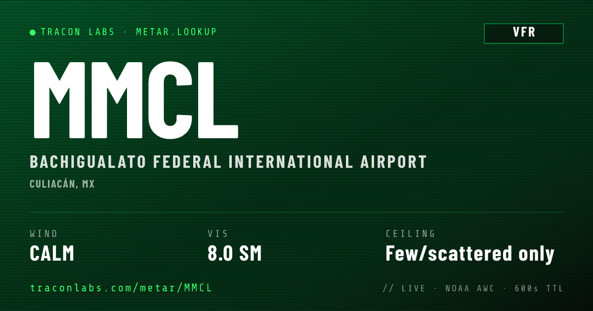 MMCL METAR — Bachigualato Federal International Airport